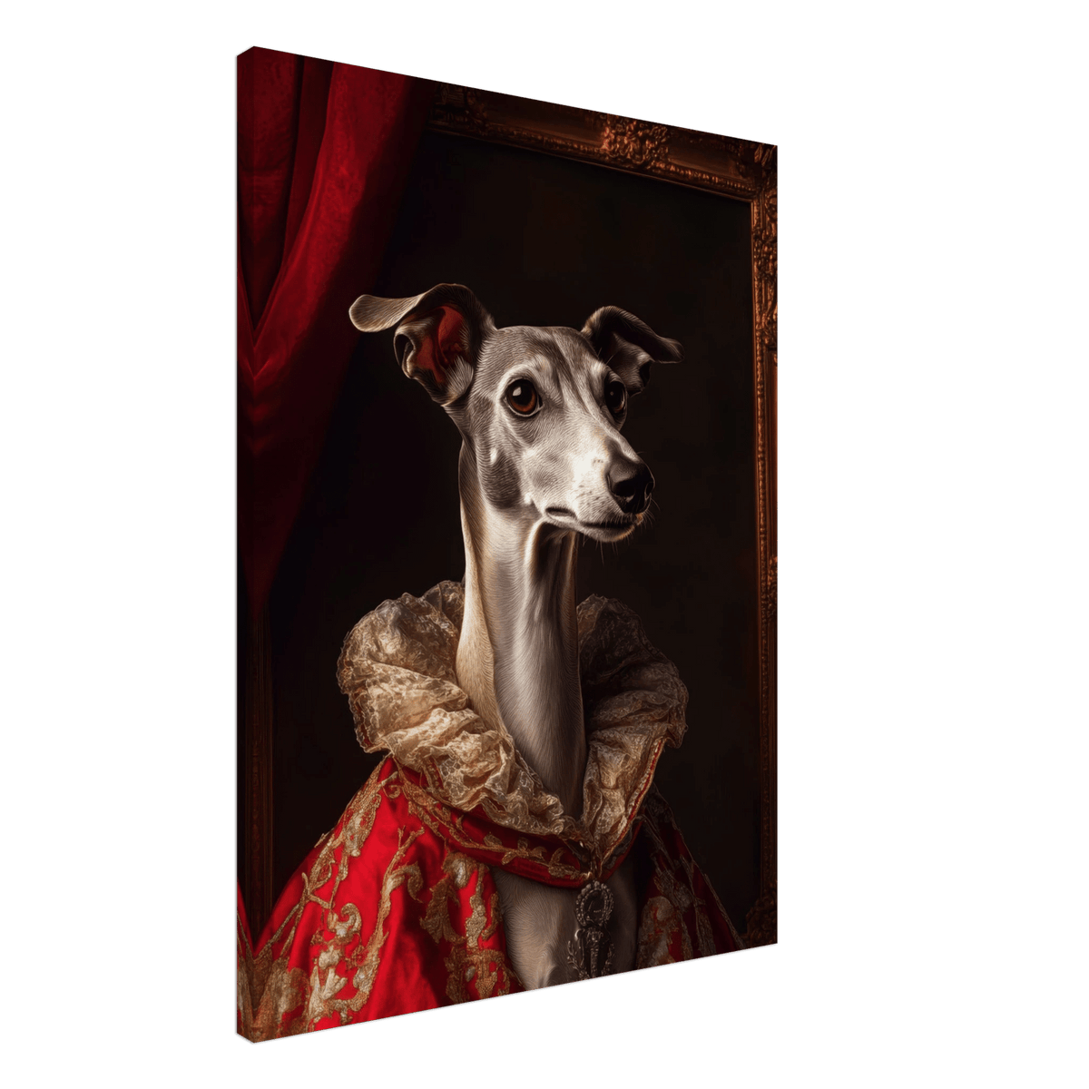 Elegant Baroque Greyhound Portrait A sleek grey 5 - Shop Ai Art WebShop - Digital Art online Store