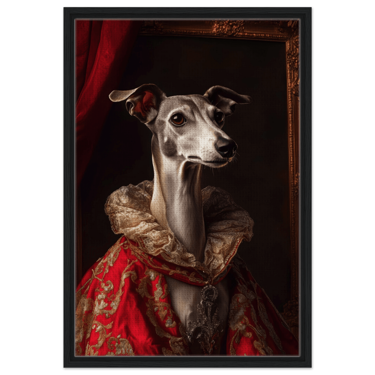 Elegant Baroque Greyhound Portrait A sleek grey 5 - Shop Ai Art WebShop - Digital Art online Store