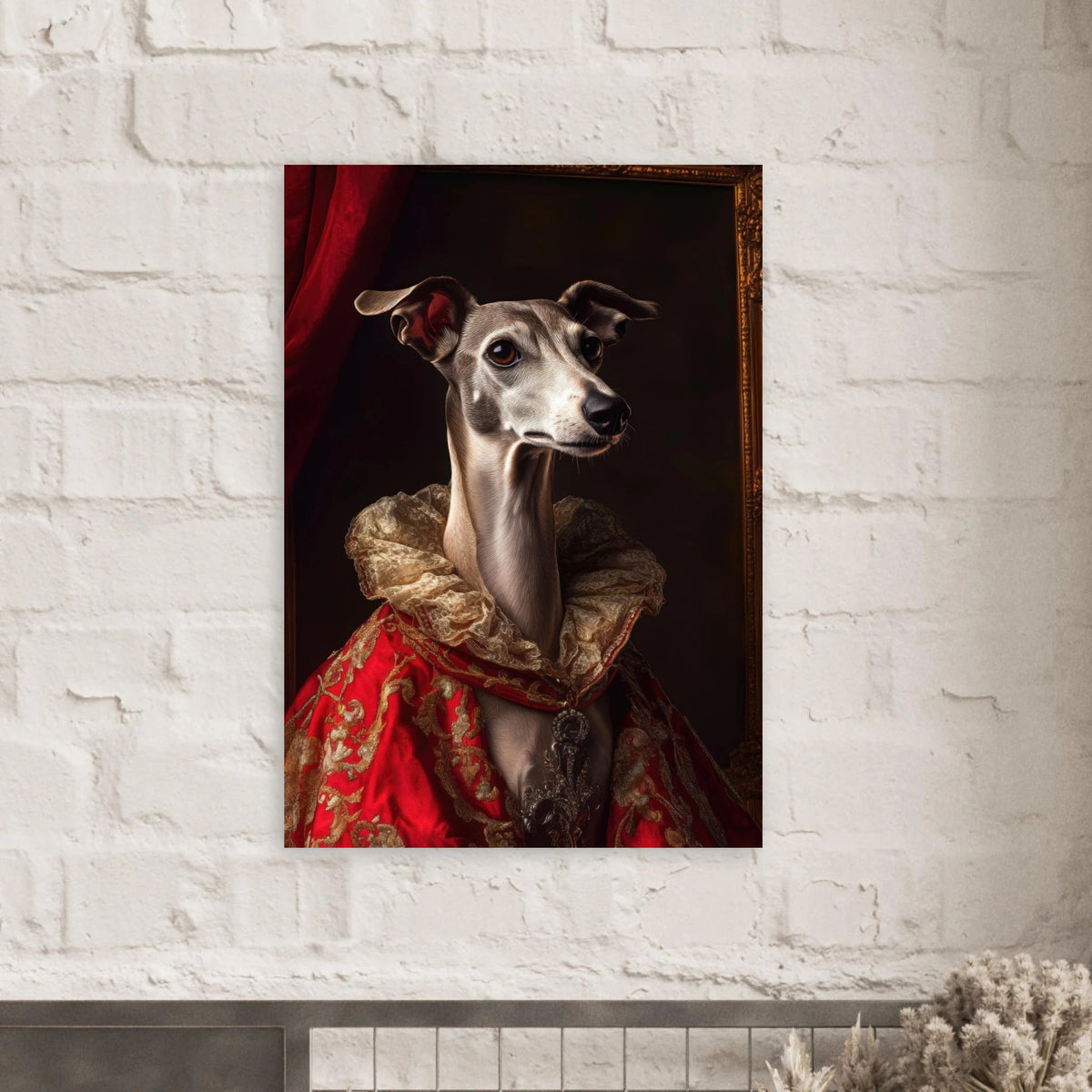 Elegant Baroque Greyhound Portrait A sleek grey 5 - Shop Ai Art WebShop - Digital Art online Store