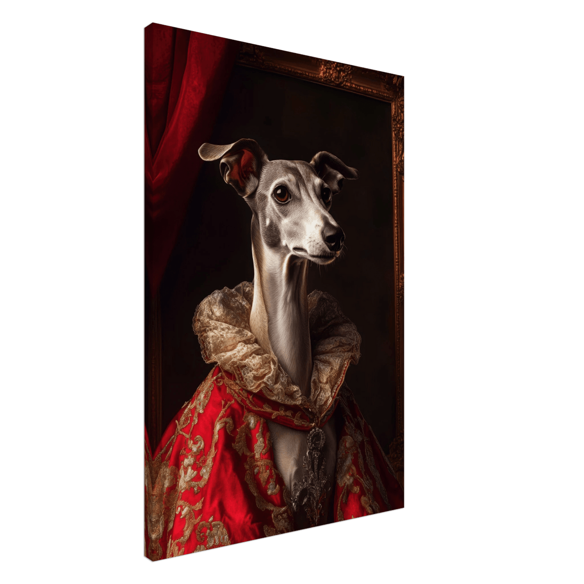 Elegant Baroque Greyhound Portrait A sleek grey 5 - Shop Ai Art WebShop - Digital Art online Store