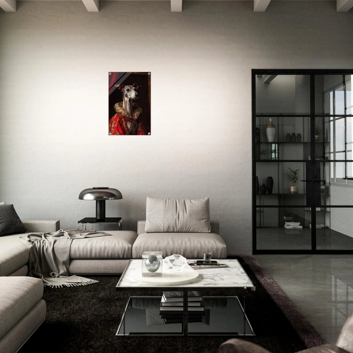 Elegant Baroque Greyhound Portrait A sleek grey 5 - Shop Ai Art WebShop - Digital Art online Store
