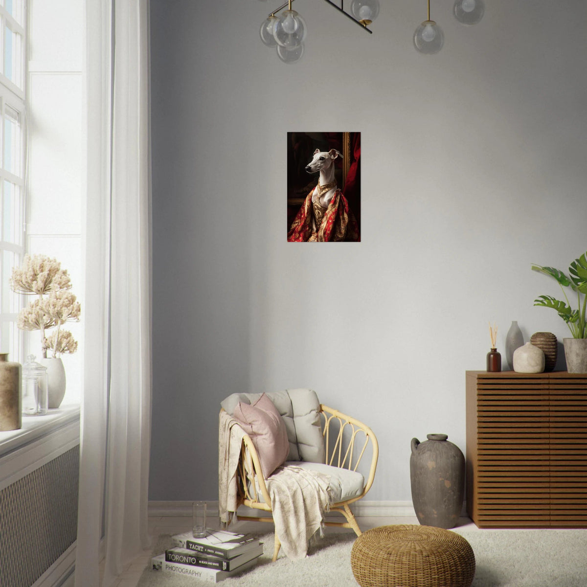 Elegant Baroque Greyhound Portrait A sleek grey - Shop Ai Art WebShop - Digital Art online Store