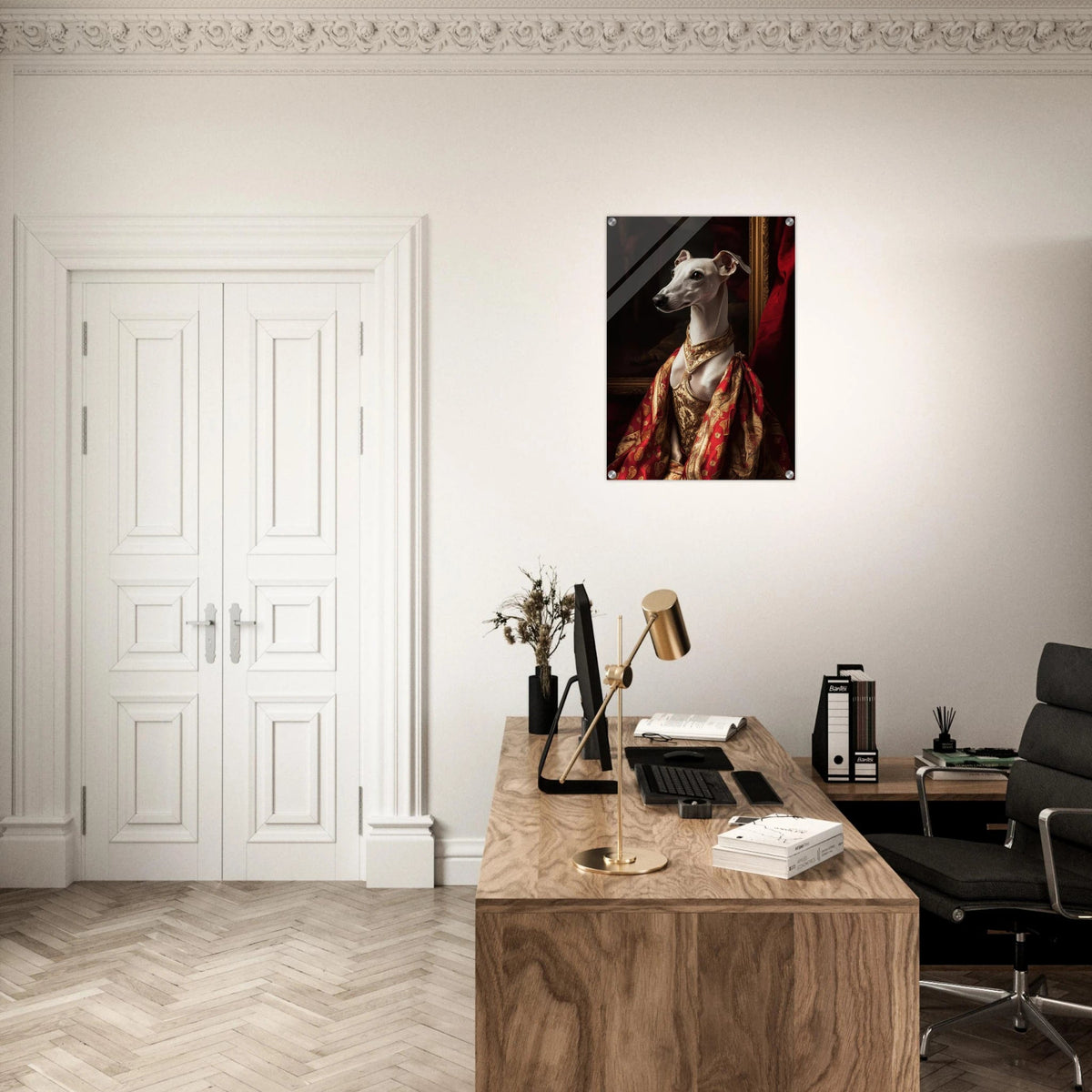 Elegant Baroque Greyhound Portrait A sleek grey - Shop Ai Art WebShop - Digital Art online Store