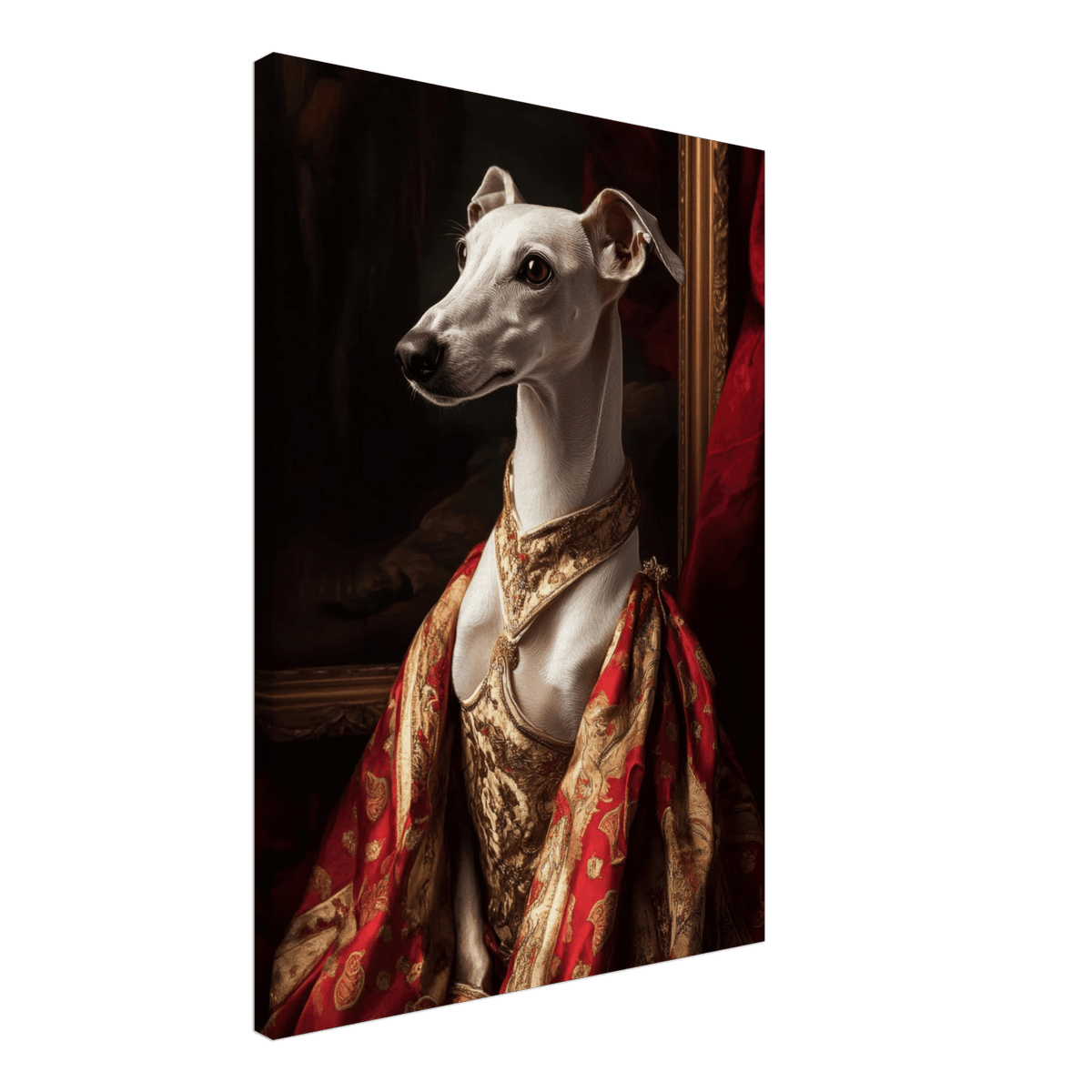 Elegant Baroque Greyhound Portrait A sleek grey - Shop Ai Art WebShop - Digital Art online Store