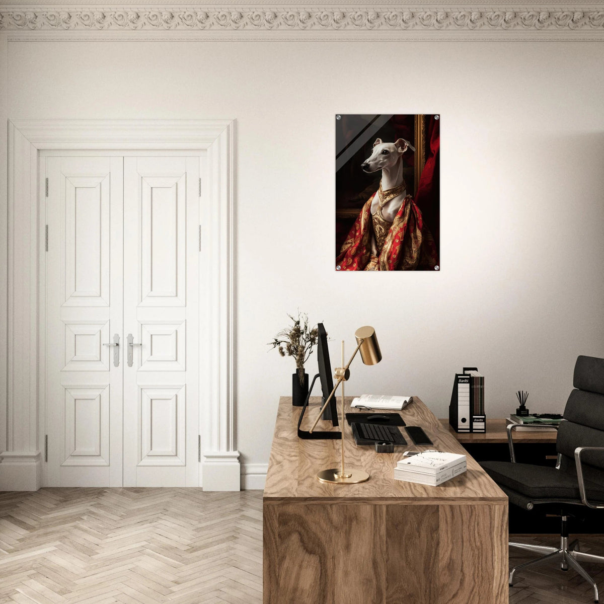 Elegant Baroque Greyhound Portrait A sleek grey - Shop Ai Art WebShop - Digital Art online Store
