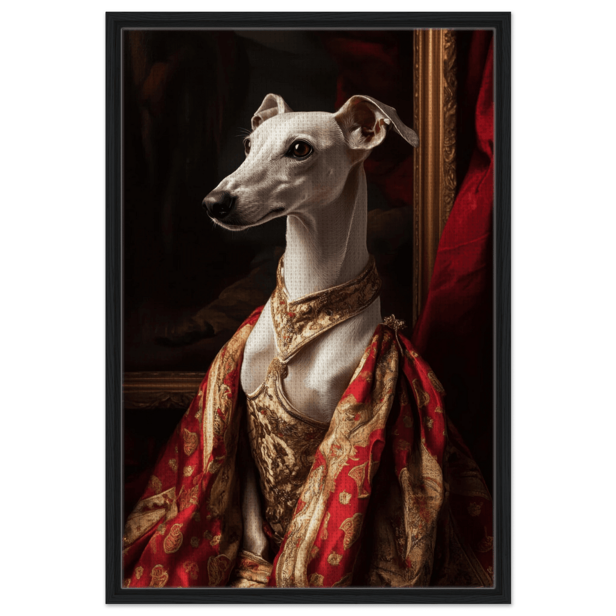 Elegant Baroque Greyhound Portrait A sleek grey - Shop Ai Art WebShop - Digital Art online Store