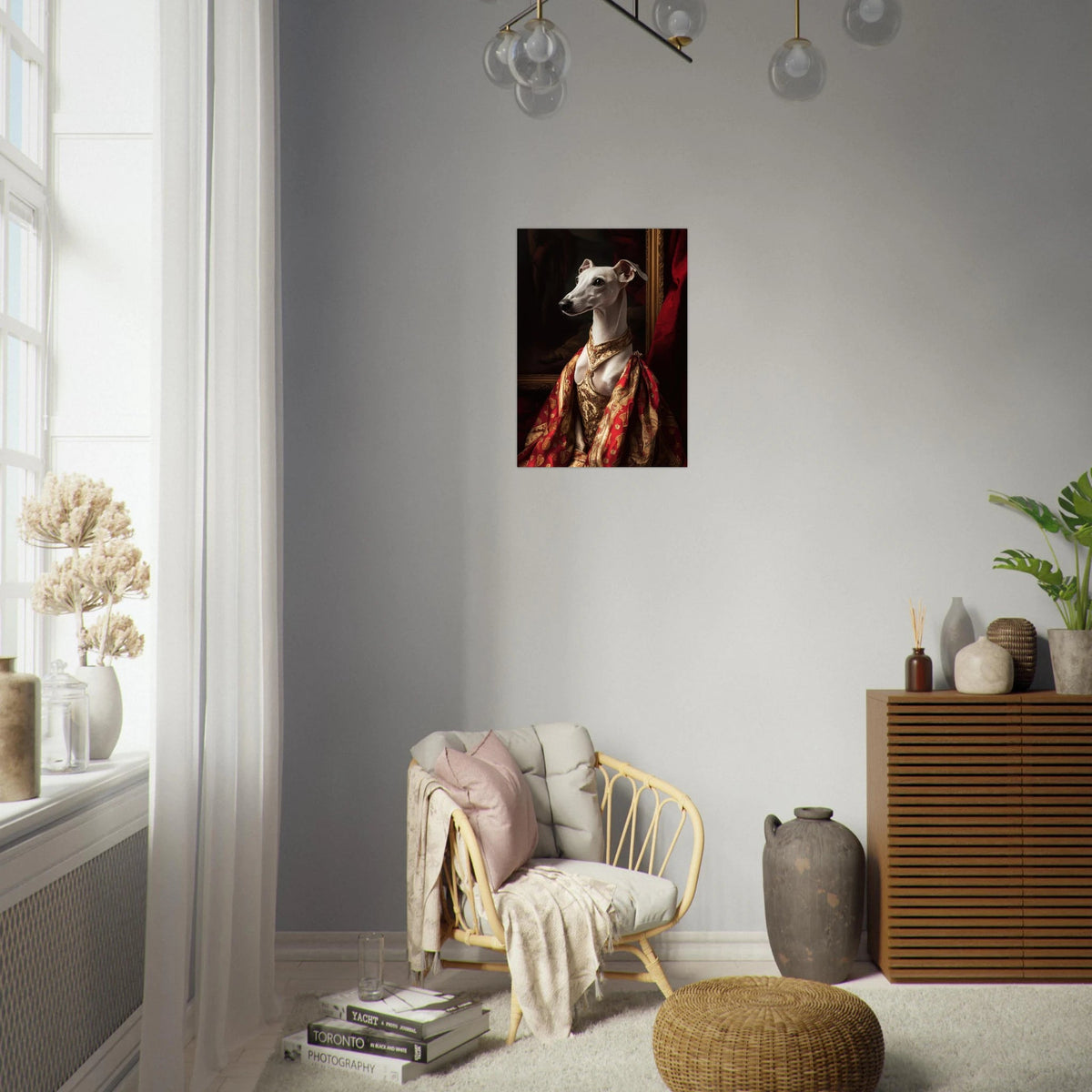Elegant Baroque Greyhound Portrait A sleek grey - Shop Ai Art WebShop - Digital Art online Store
