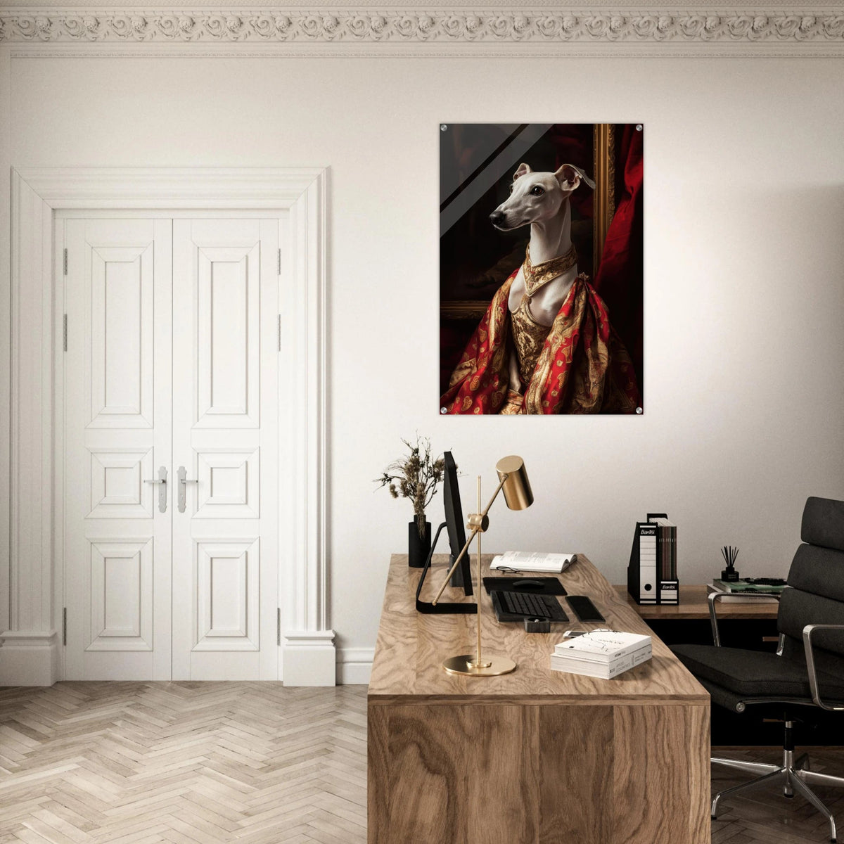 Elegant Baroque Greyhound Portrait A sleek grey - Shop Ai Art WebShop - Digital Art online Store