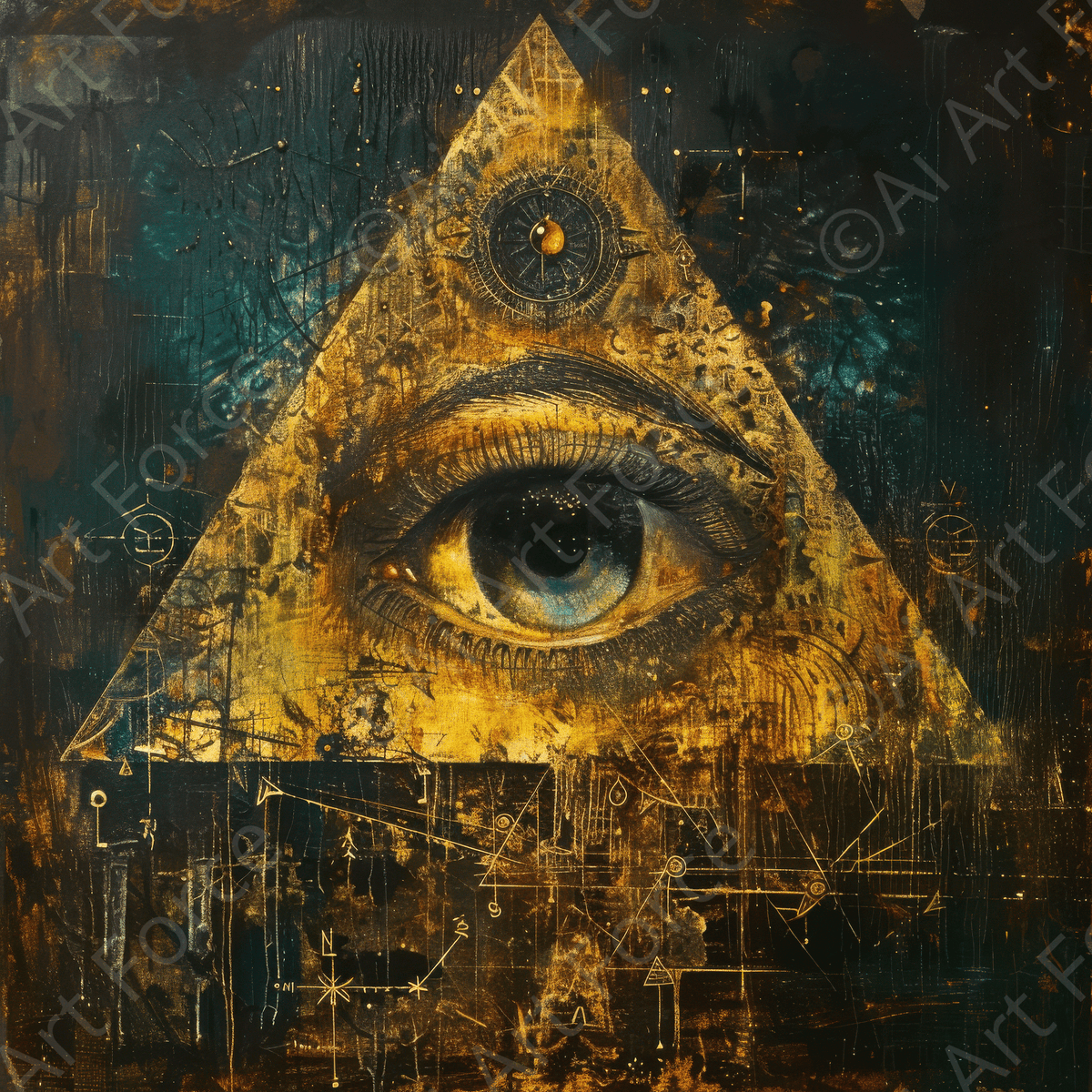 Eye of horus abstract style 3 - Shop Ai Art WebShop - Digital Art online Store