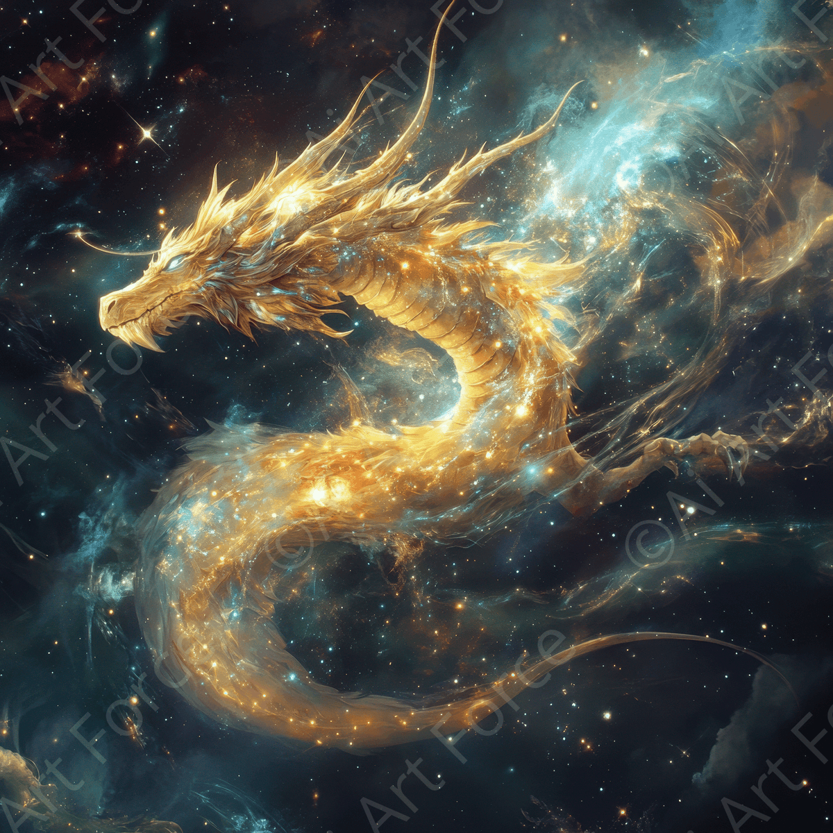 Fantasy Golden Dragon 2 - Shop Ai Art WebShop - Digital Art online Store