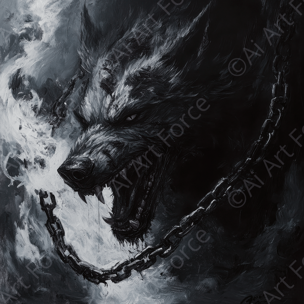 Fenrir Breaking Free 3 - Shop Ai Art WebShop - Digital Art online Store