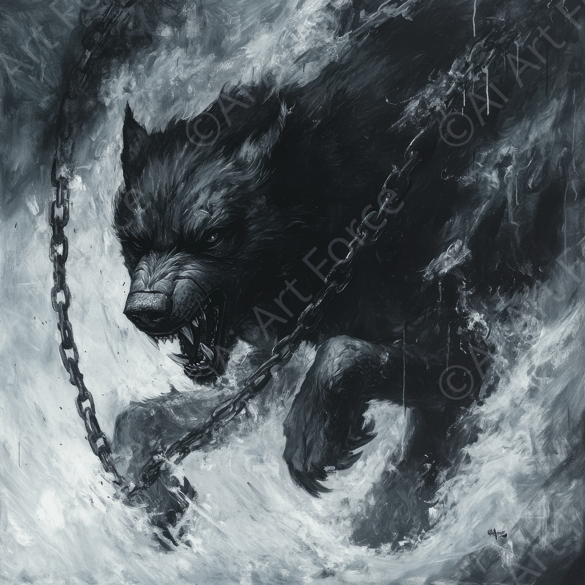 Fenrir Breaking Free 4 - Shop Ai Art WebShop - Digital Art online Store