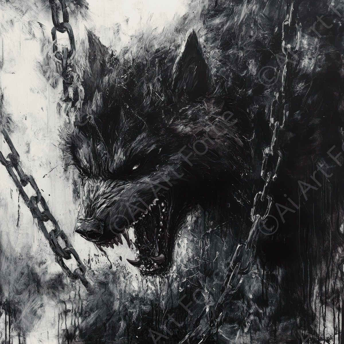 Fenrir Breaking Free - Shop Ai Art WebShop - Digital Art online Store