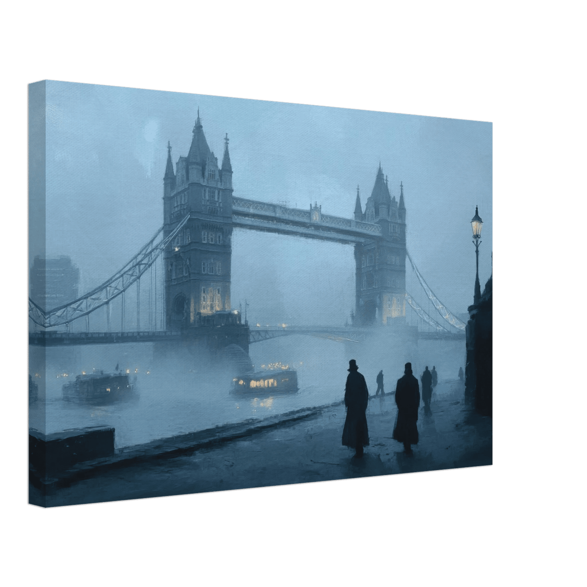 Foggy London Bridge at Dawn A misty morning vie 3 - Shop Ai Art WebShop - Digital Art online Store