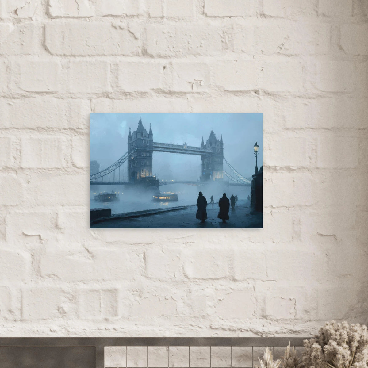 Foggy London Bridge at Dawn A misty morning vie 3 - Shop Ai Art WebShop - Digital Art online Store