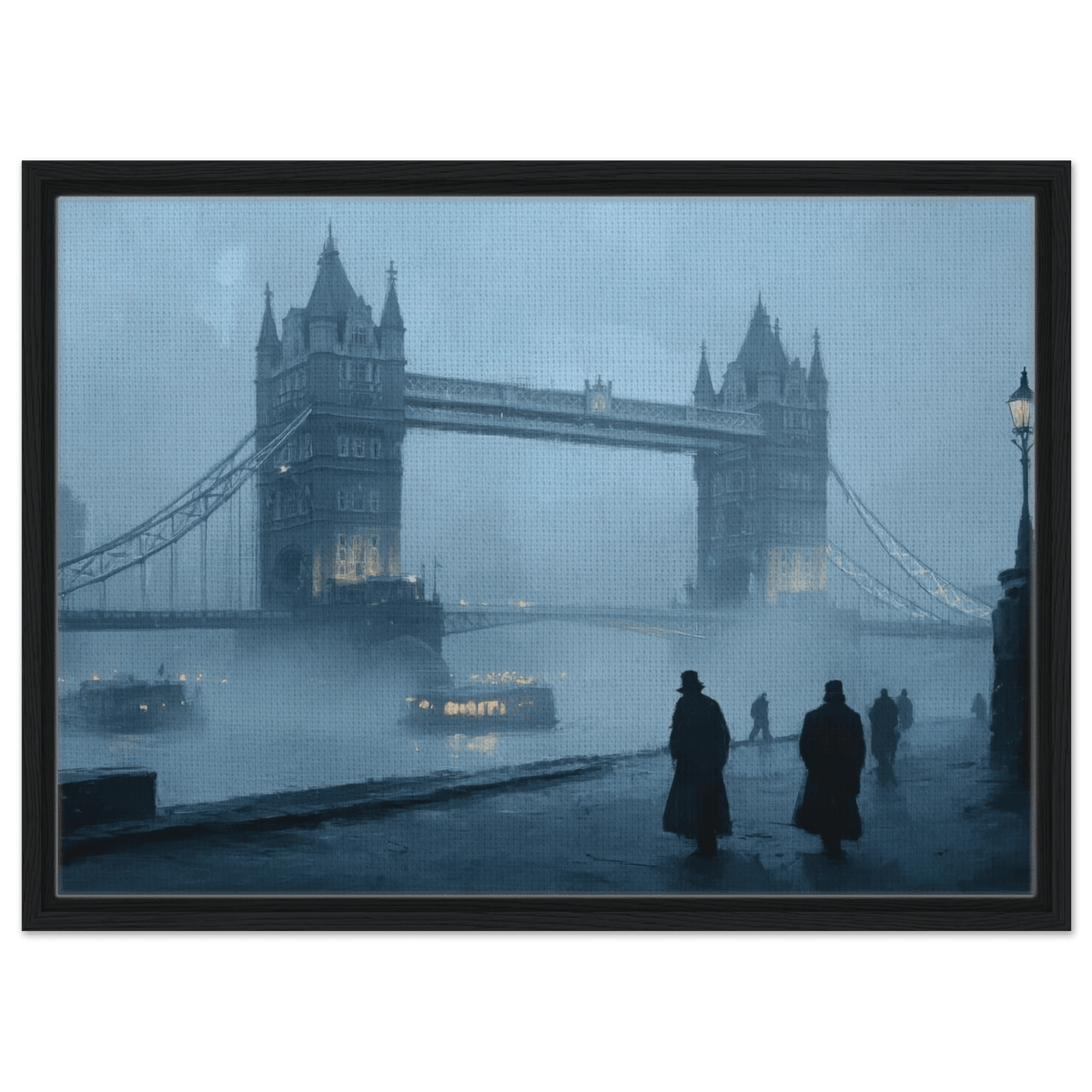 Foggy London Bridge at Dawn A misty morning vie 3 - Shop Ai Art WebShop - Digital Art online Store