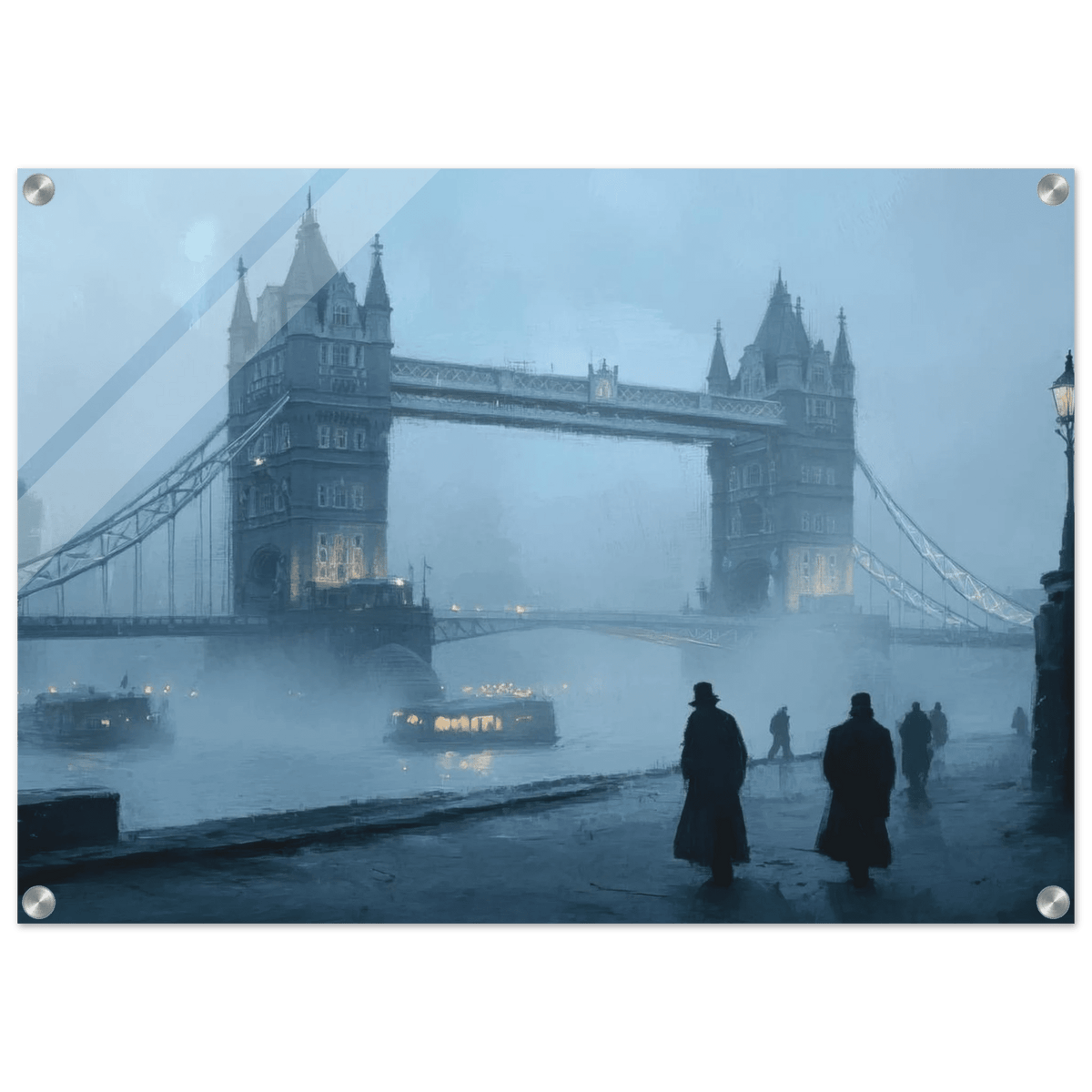 Foggy London Bridge at Dawn A misty morning vie 3 - Shop Ai Art WebShop - Digital Art online Store