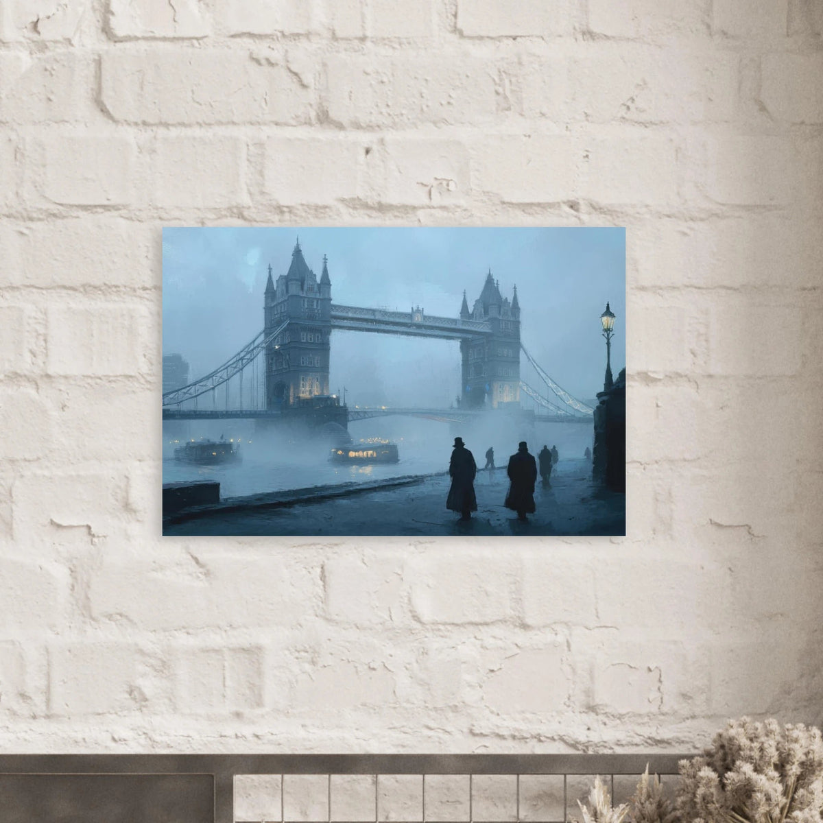 Foggy London Bridge at Dawn A misty morning vie 3 - Shop Ai Art WebShop - Digital Art online Store