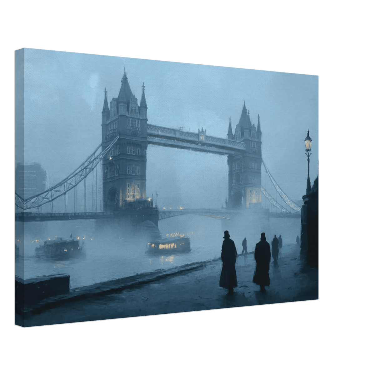 Foggy London Bridge at Dawn A misty morning vie 3 - Shop Ai Art WebShop - Digital Art online Store