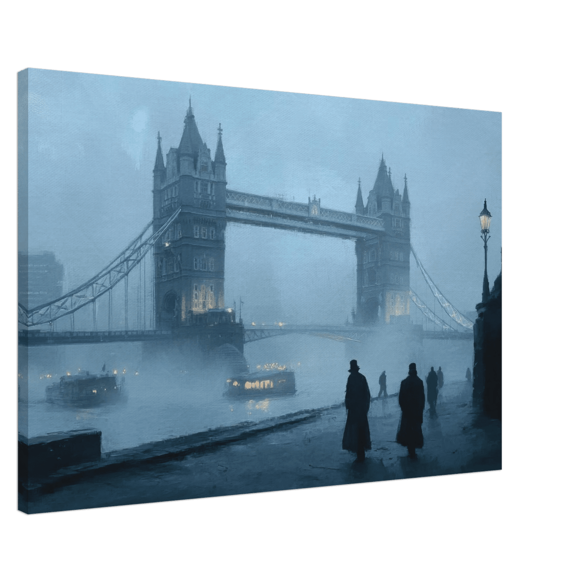 Foggy London Bridge at Dawn A misty morning vie 3 - Shop Ai Art WebShop - Digital Art online Store