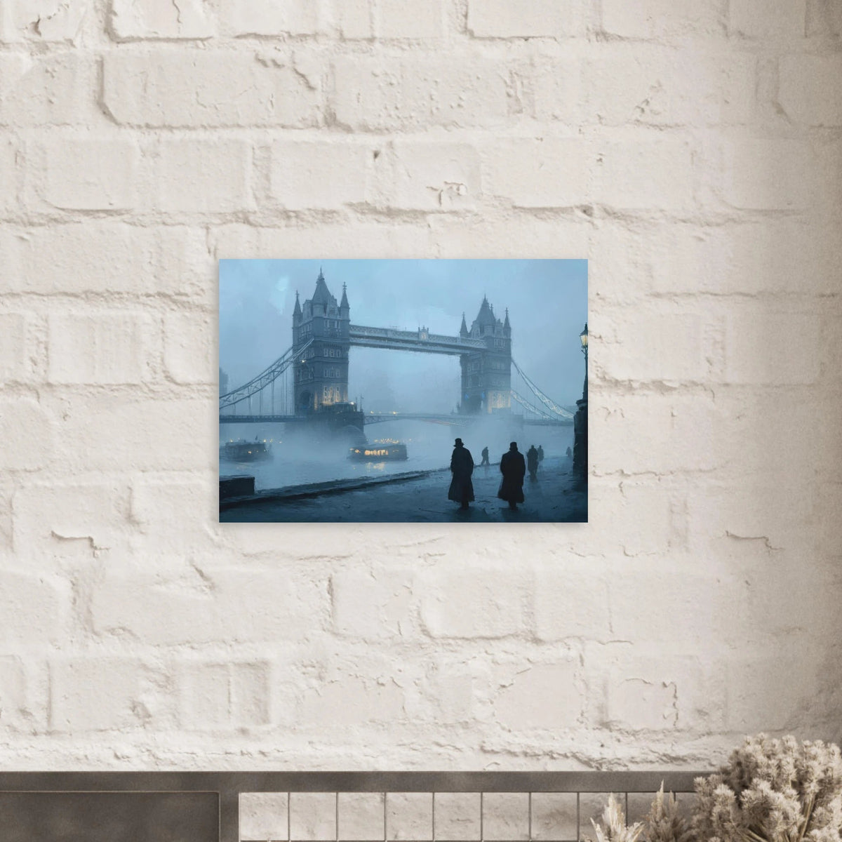 Foggy London Bridge at Dawn A misty morning vie 3 - Shop Ai Art WebShop - Digital Art online Store