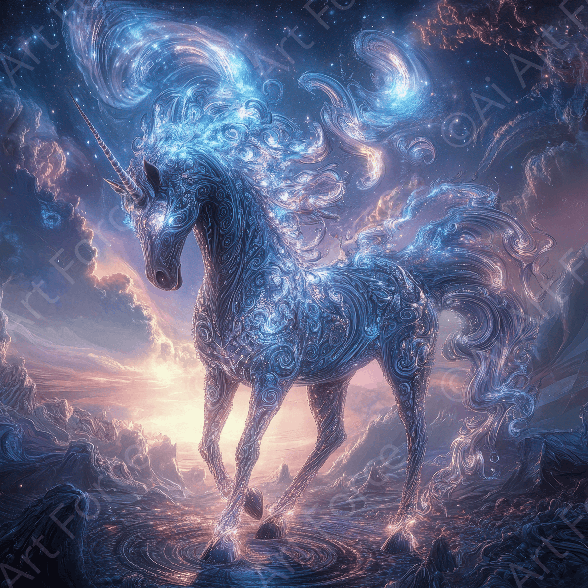 Future Unicorn Art 1 - Shop Ai Art WebShop - Digital Art online Store
