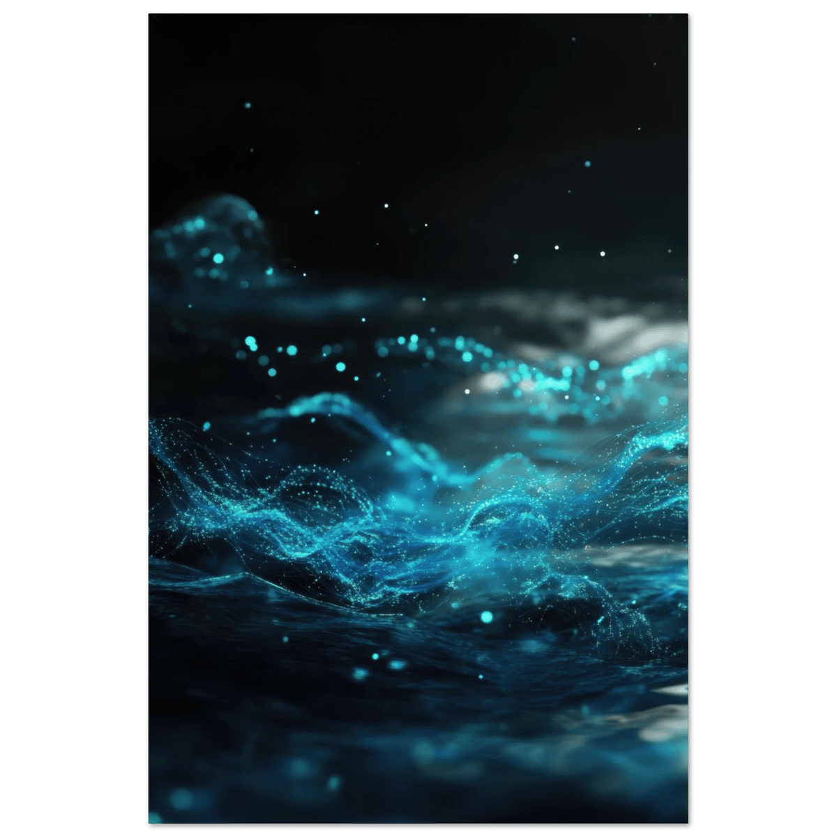 Glowing Bioluminescent Jellyfish in the Deep Tea 2 - Shop Ai Art WebShop - Digital Art online Store