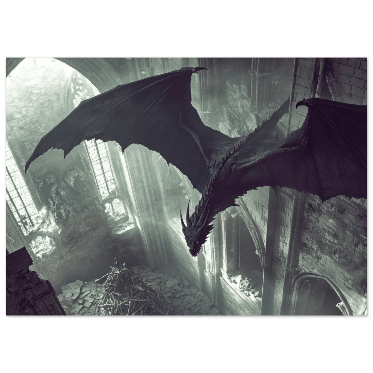 Gothic Shadow Dragons Lair Gothic Dramatic High 2 - Shop Ai Art WebShop - Digital Art online Store