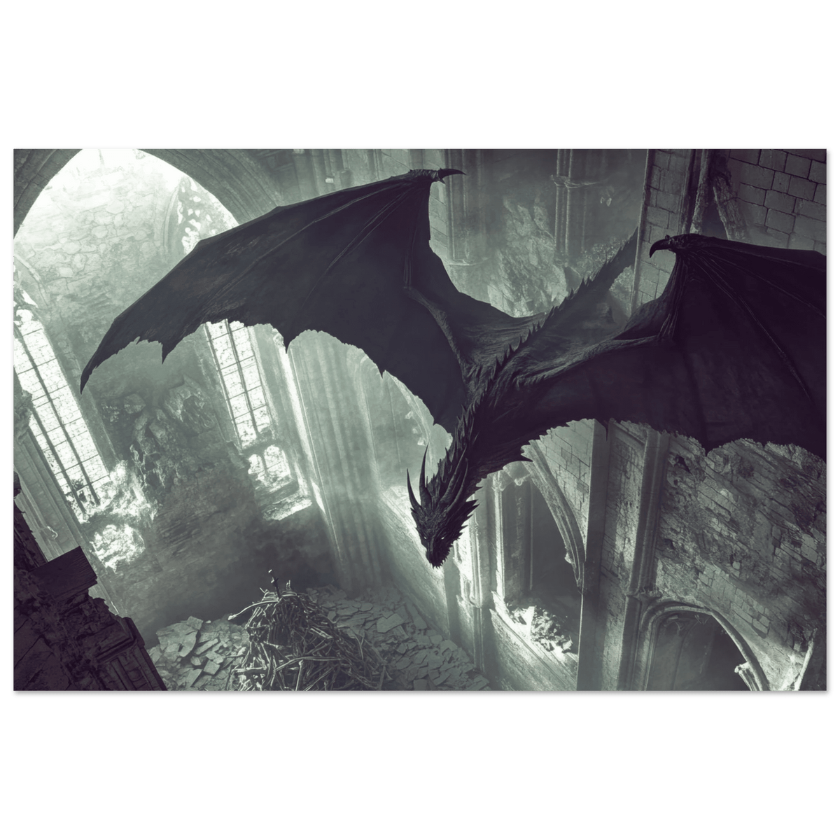Gothic Shadow Dragons Lair Gothic Dramatic High 2 - Shop Ai Art WebShop - Digital Art online Store