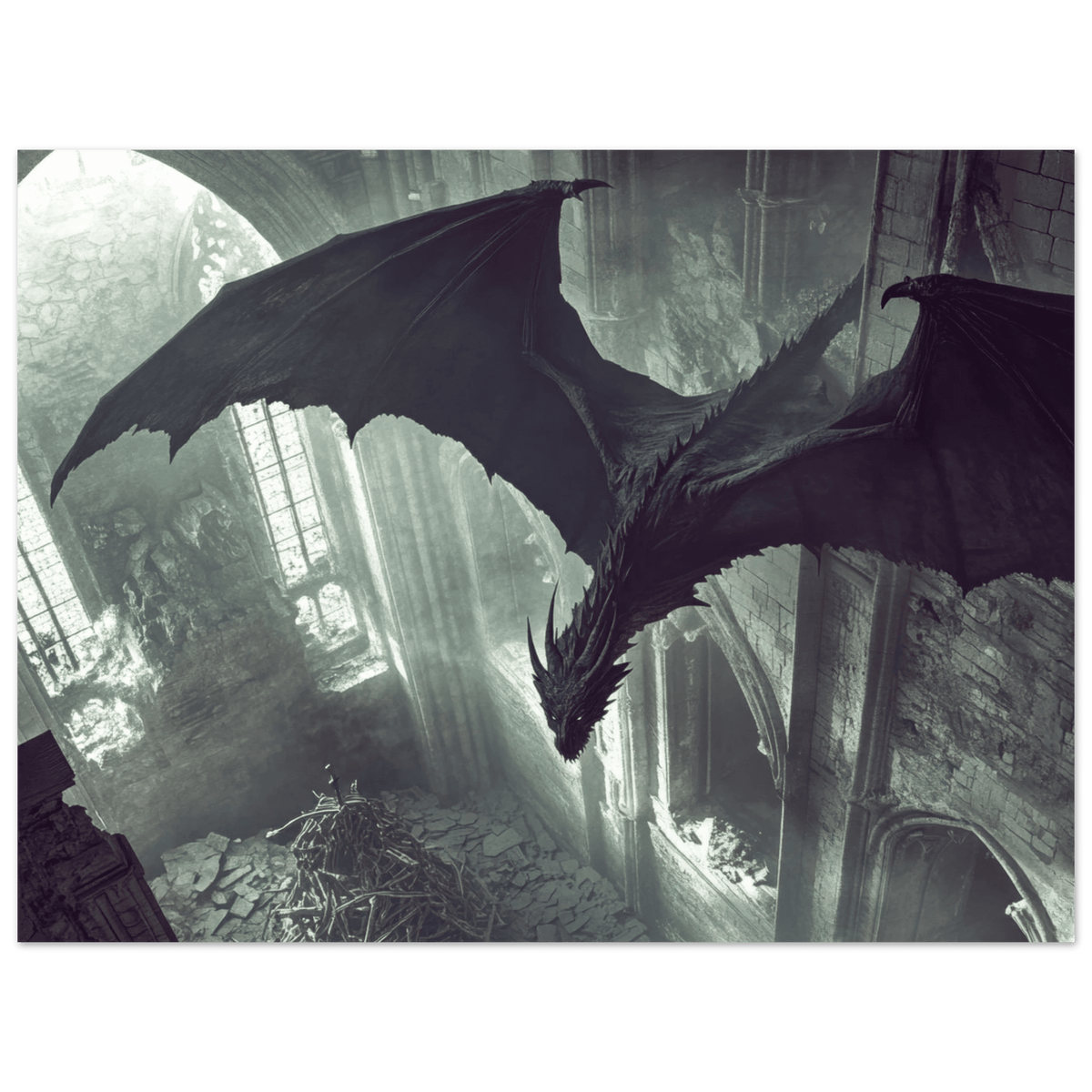 Gothic Shadow Dragons Lair Gothic Dramatic High 2 - Shop Ai Art WebShop - Digital Art online Store