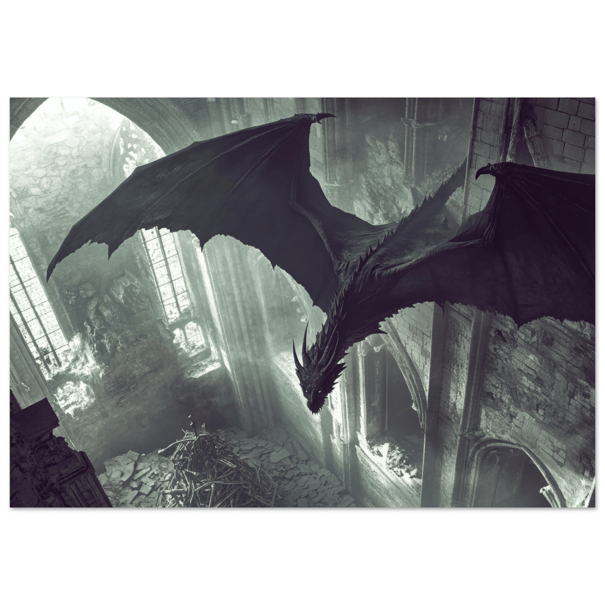 Gothic Shadow Dragons Lair Gothic Dramatic High 2 - Shop Ai Art WebShop - Digital Art online Store