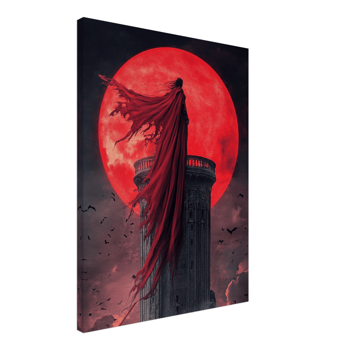 Gothic Vampire Sorcerer in a Moonlit Castle 6 - Shop Ai Art WebShop - Digital Art online Store