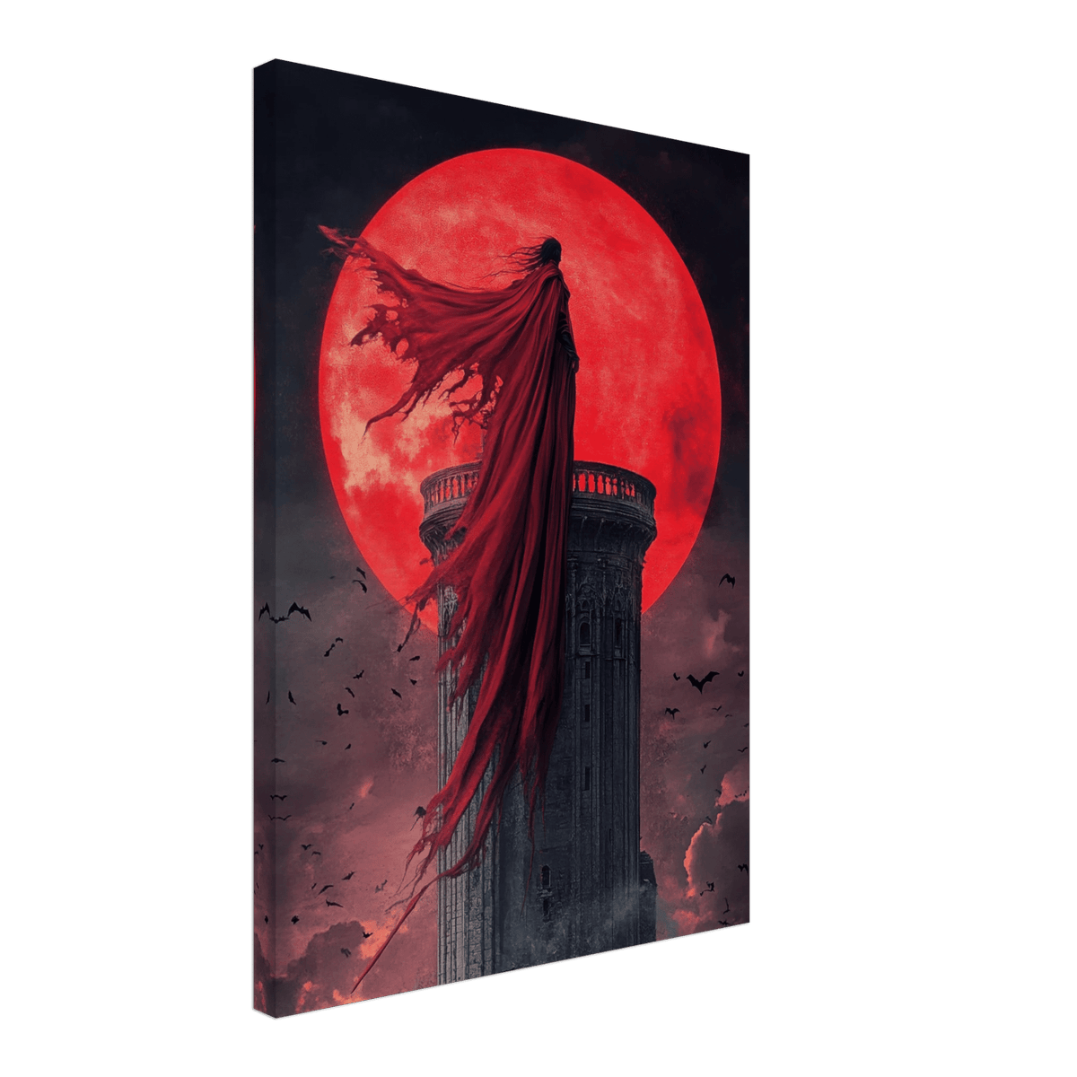 Gothic Vampire Sorcerer in a Moonlit Castle 6 - Shop Ai Art WebShop - Digital Art online Store