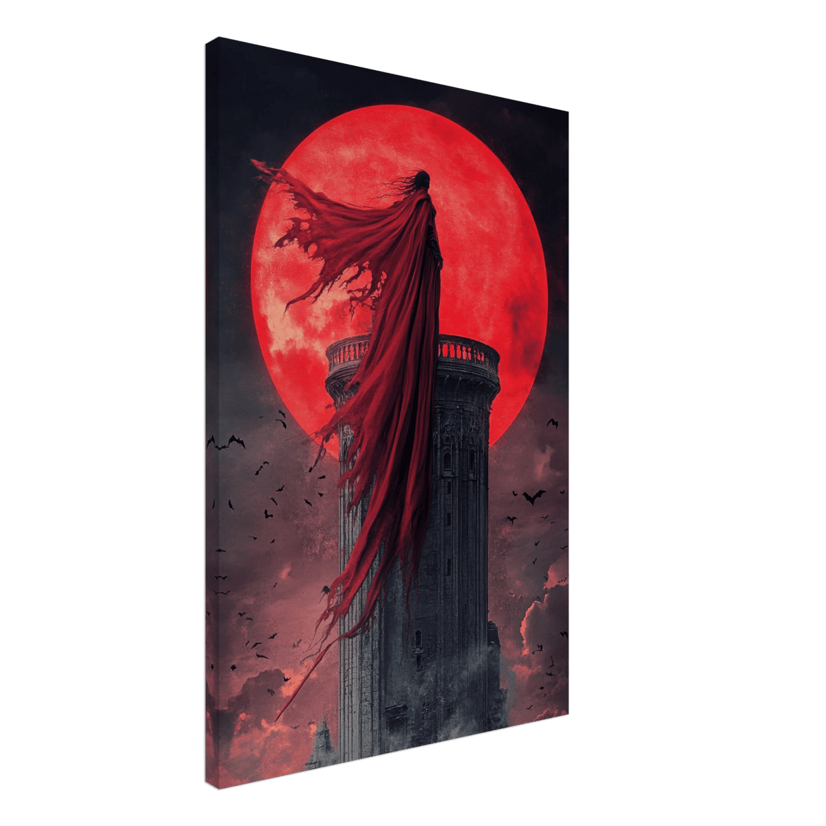 Gothic Vampire Sorcerer in a Moonlit Castle 6 - Shop Ai Art WebShop - Digital Art online Store