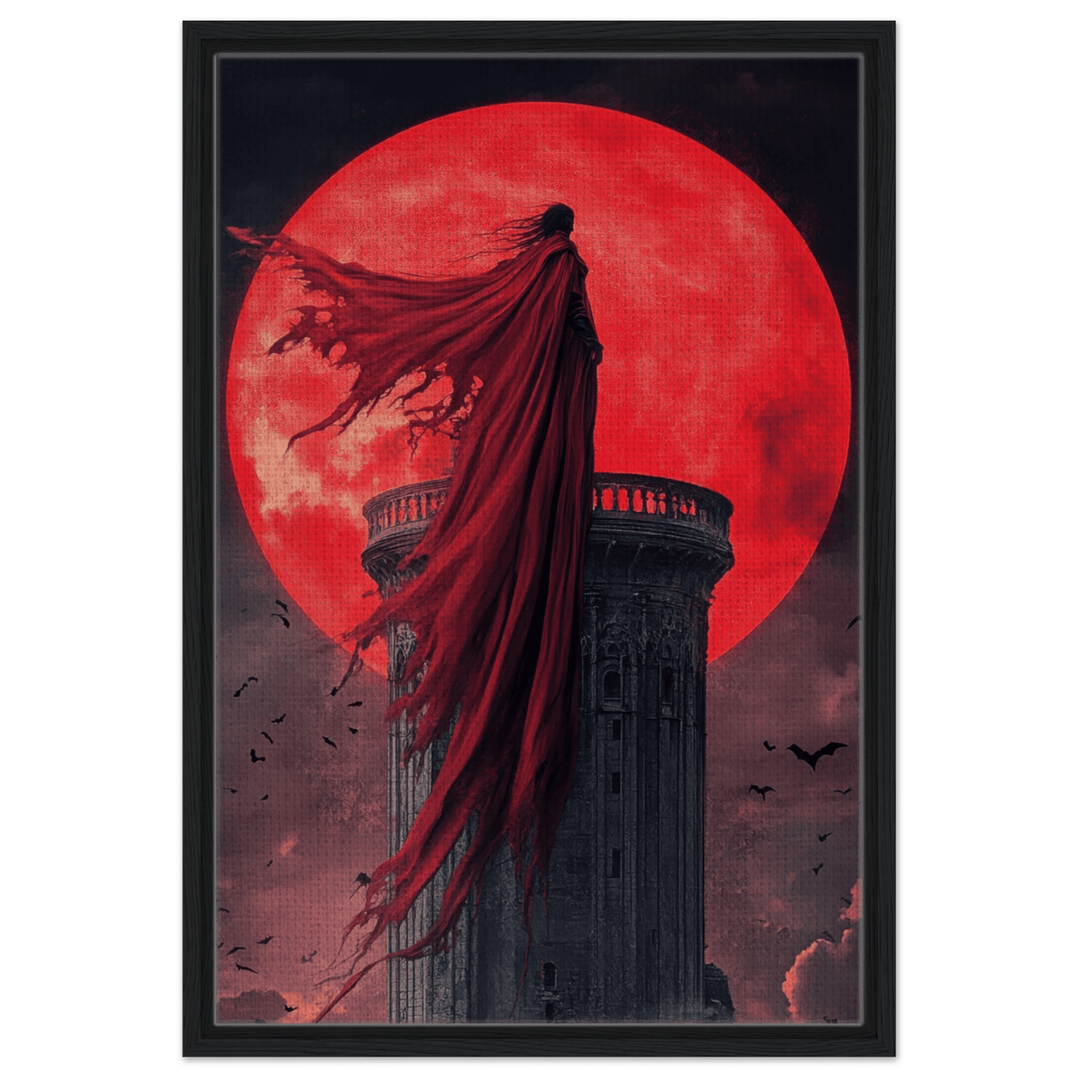 Gothic Vampire Sorcerer in a Moonlit Castle 6 - Shop Ai Art WebShop - Digital Art online Store