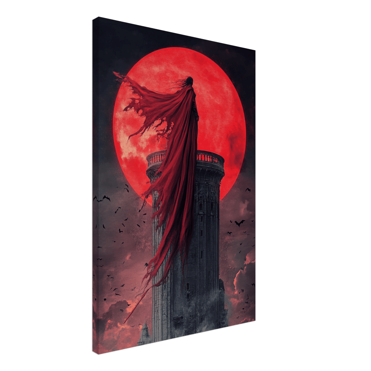 Gothic Vampire Sorcerer in a Moonlit Castle 6 - Shop Ai Art WebShop - Digital Art online Store