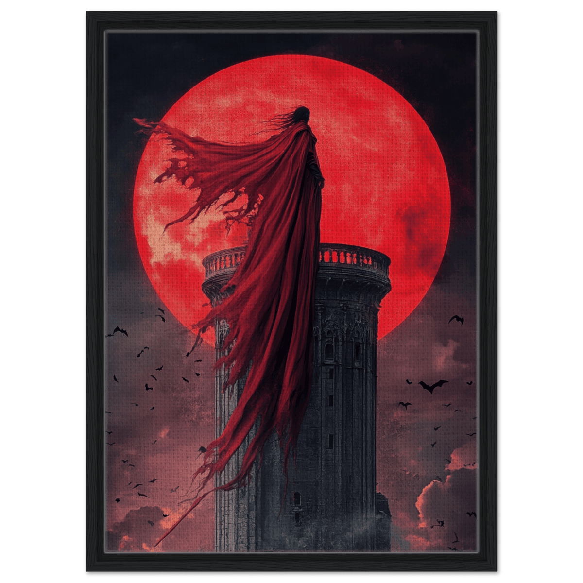 Gothic Vampire Sorcerer in a Moonlit Castle 6 - Shop Ai Art WebShop - Digital Art online Store