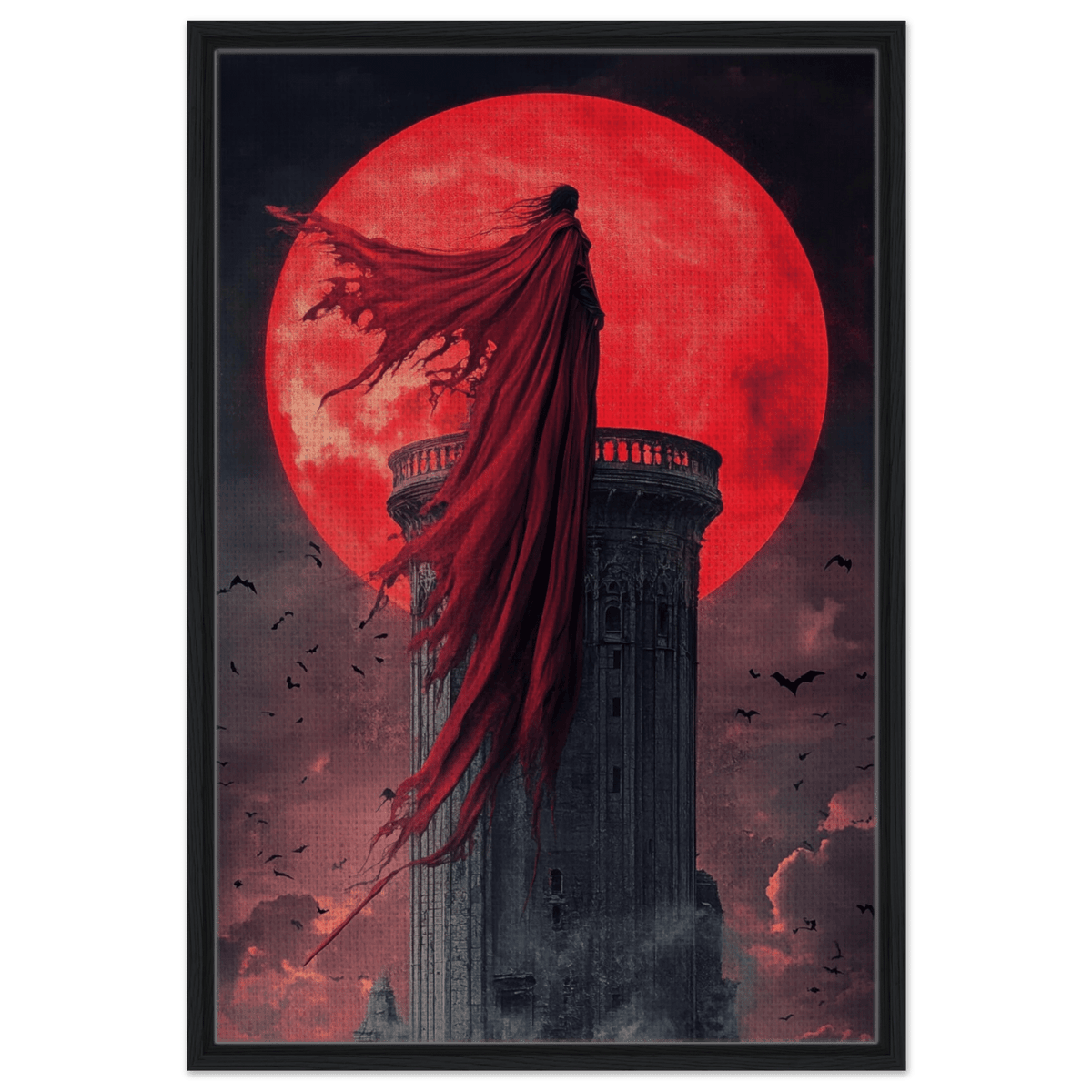 Gothic Vampire Sorcerer in a Moonlit Castle 6 - Shop Ai Art WebShop - Digital Art online Store