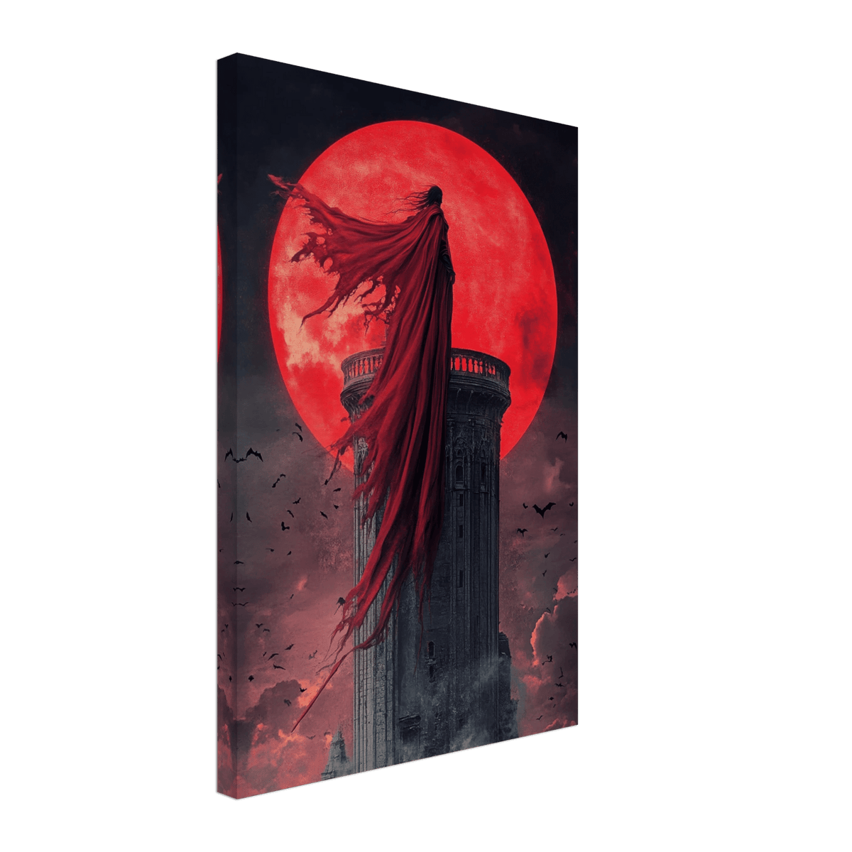 Gothic Vampire Sorcerer in a Moonlit Castle 6 - Shop Ai Art WebShop - Digital Art online Store