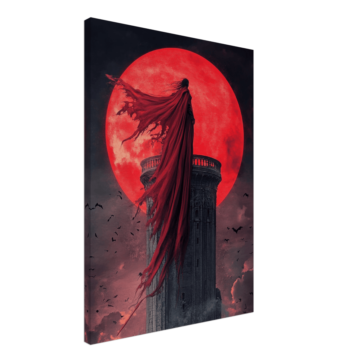 Gothic Vampire Sorcerer in a Moonlit Castle 6 - Shop Ai Art WebShop - Digital Art online Store
