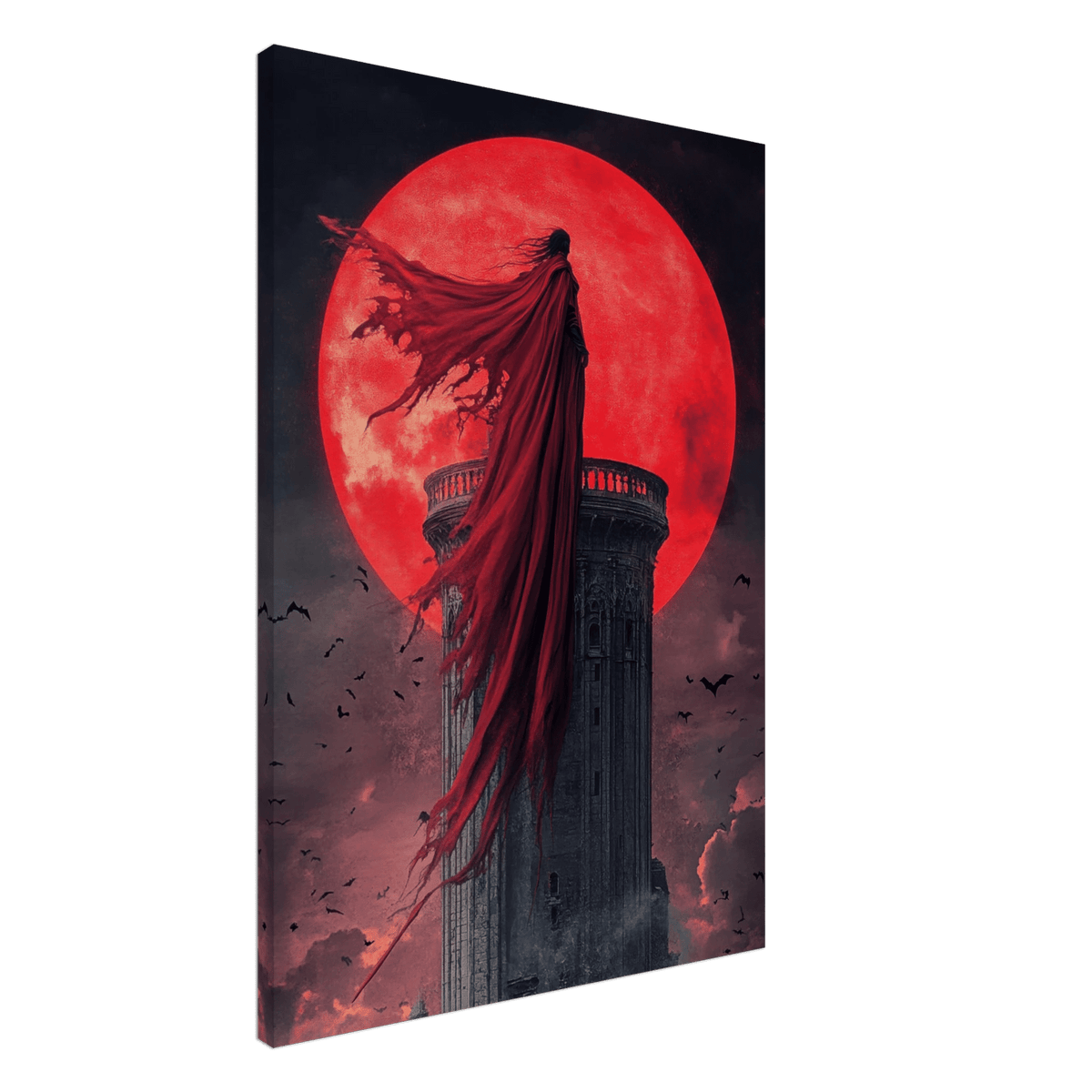 Gothic Vampire Sorcerer in a Moonlit Castle 6 - Shop Ai Art WebShop - Digital Art online Store