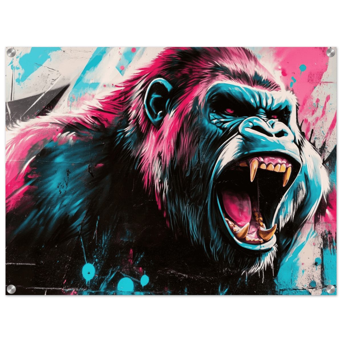 Graffiti - Style Street Art Gorilla A powerful 2 - Shop Ai Art WebShop - Digital Art online Store