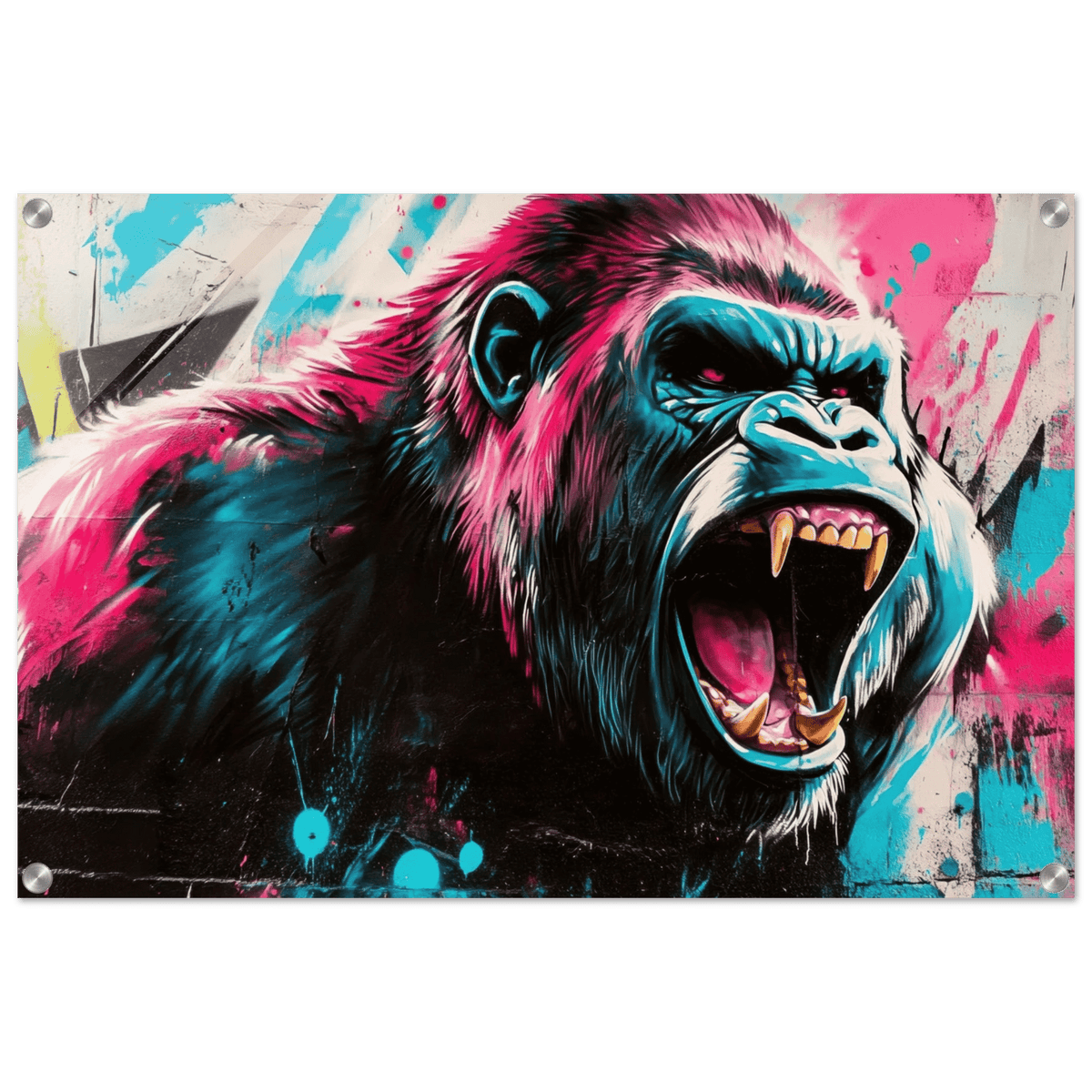 Graffiti - Style Street Art Gorilla A powerful 2 - Shop Ai Art WebShop - Digital Art online Store