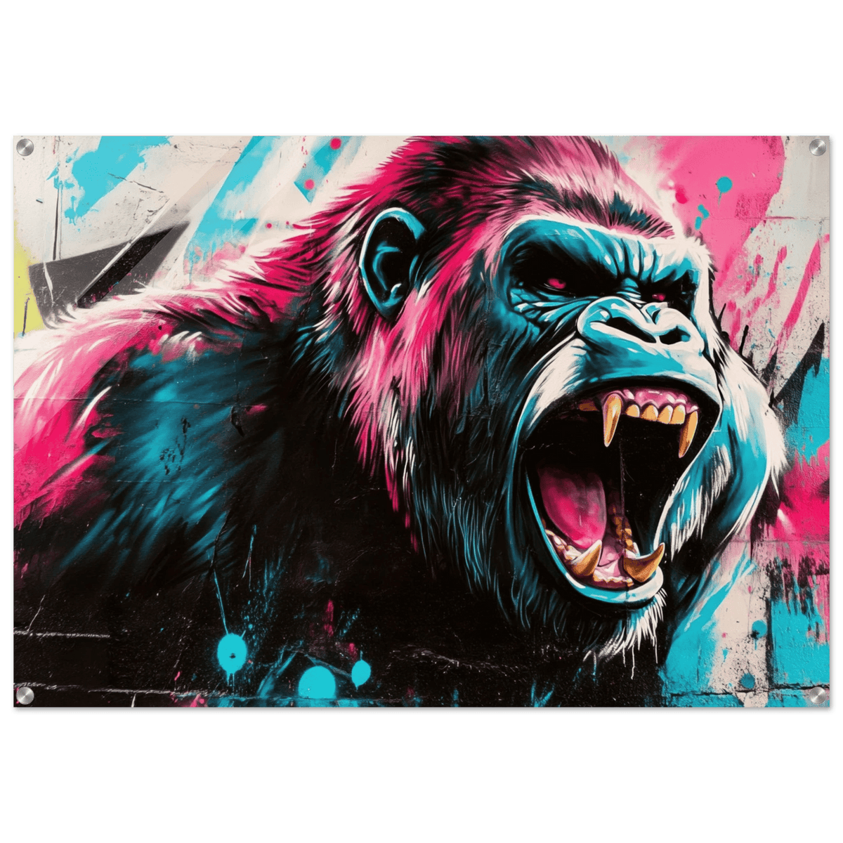 Graffiti - Style Street Art Gorilla A powerful 2 - Shop Ai Art WebShop - Digital Art online Store