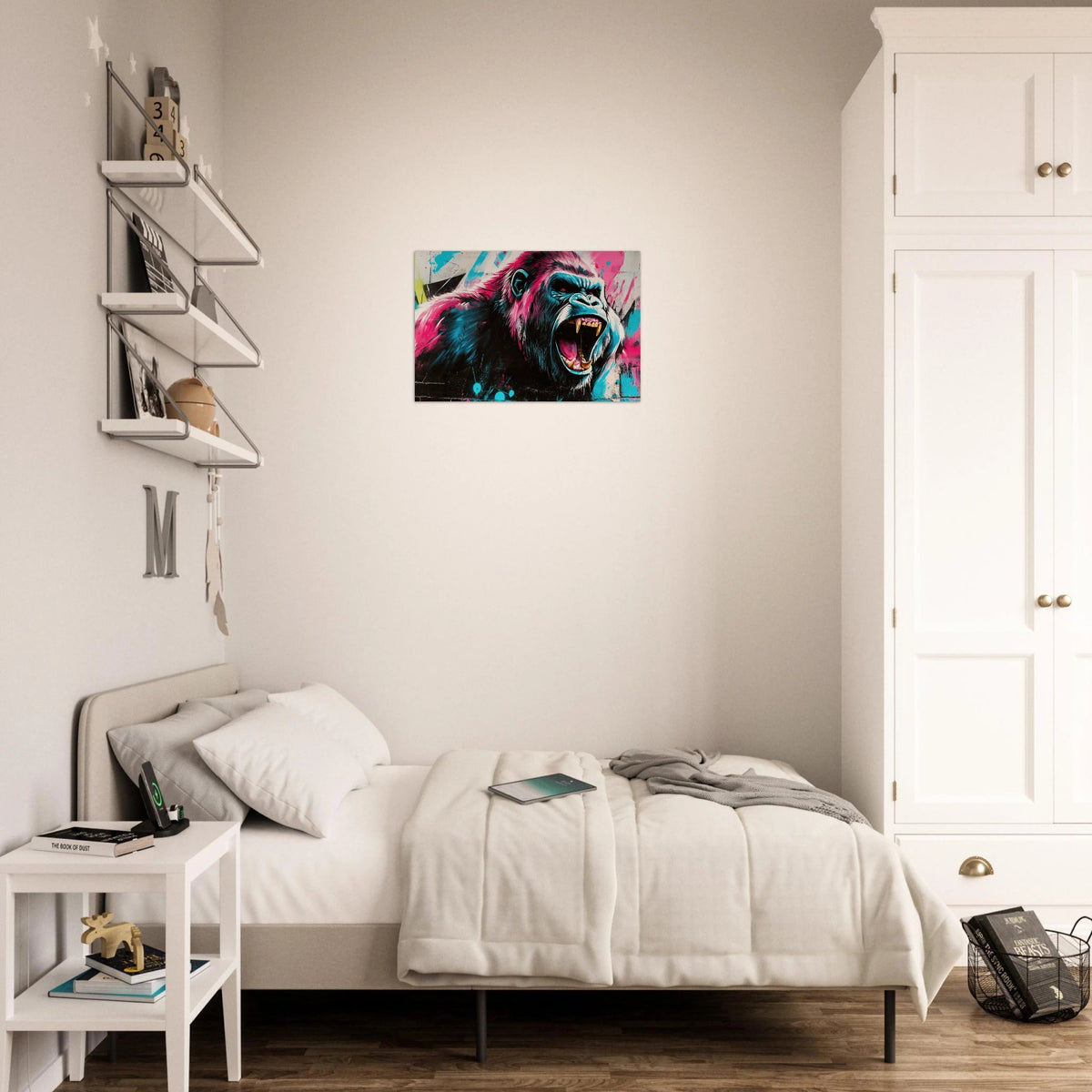 Graffiti - Style Street Art Gorilla A powerful 2 - Shop Ai Art WebShop - Digital Art online Store