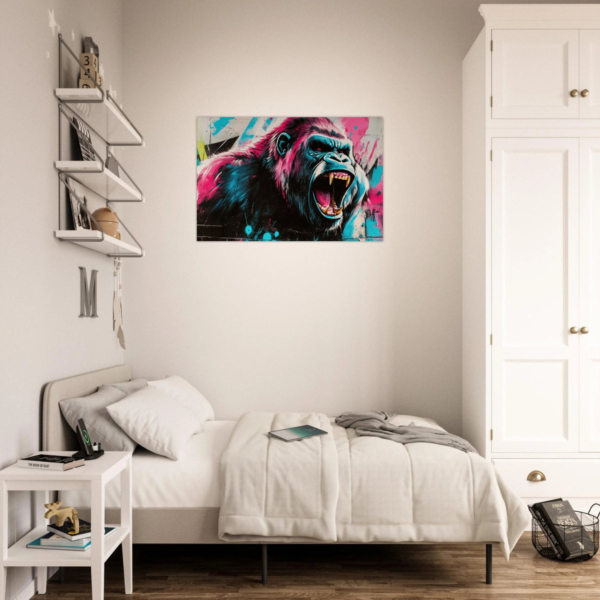 Graffiti - Style Street Art Gorilla A powerful 2 - Shop Ai Art WebShop - Digital Art online Store