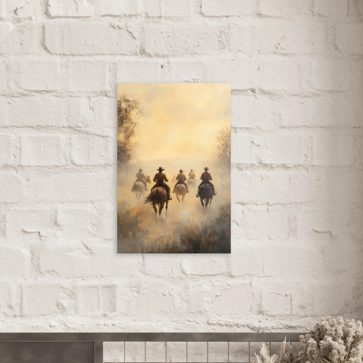 Horse Riders in the Morning Mist A group of else - Shop Ai Art WebShop - Digital Art online Store