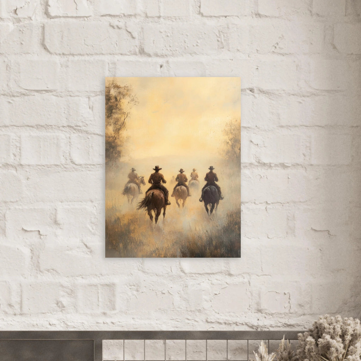 Horse Riders in the Morning Mist A group of else - Shop Ai Art WebShop - Digital Art online Store