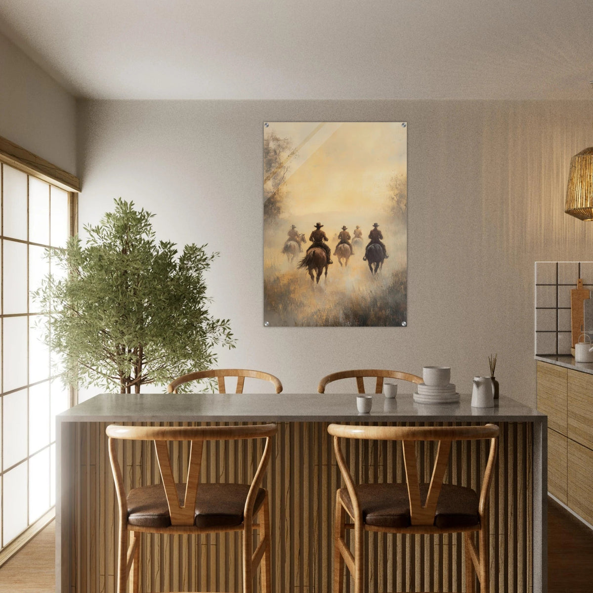 Horse Riders in the Morning Mist A group of else - Shop Ai Art WebShop - Digital Art online Store