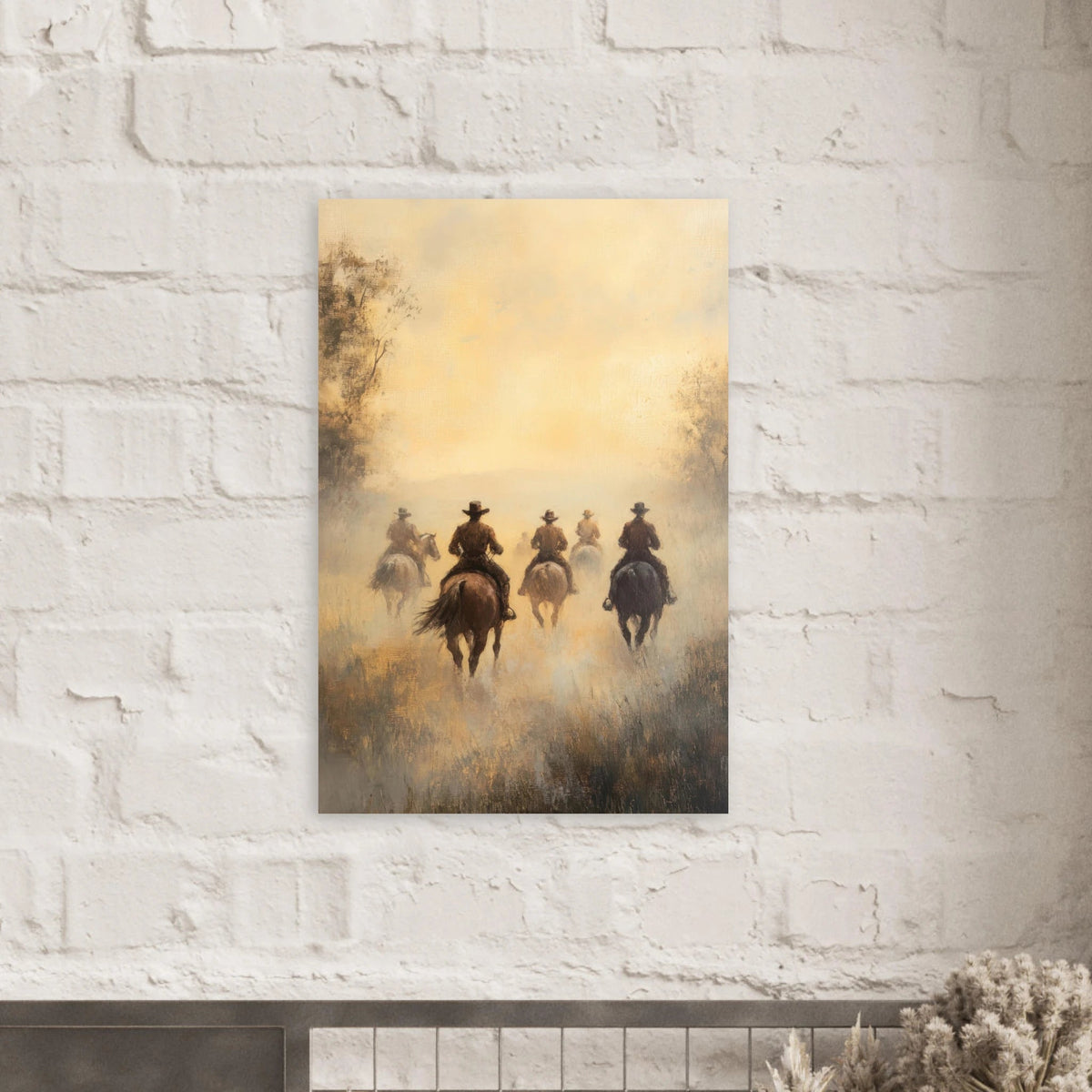 Horse Riders in the Morning Mist A group of else - Shop Ai Art WebShop - Digital Art online Store